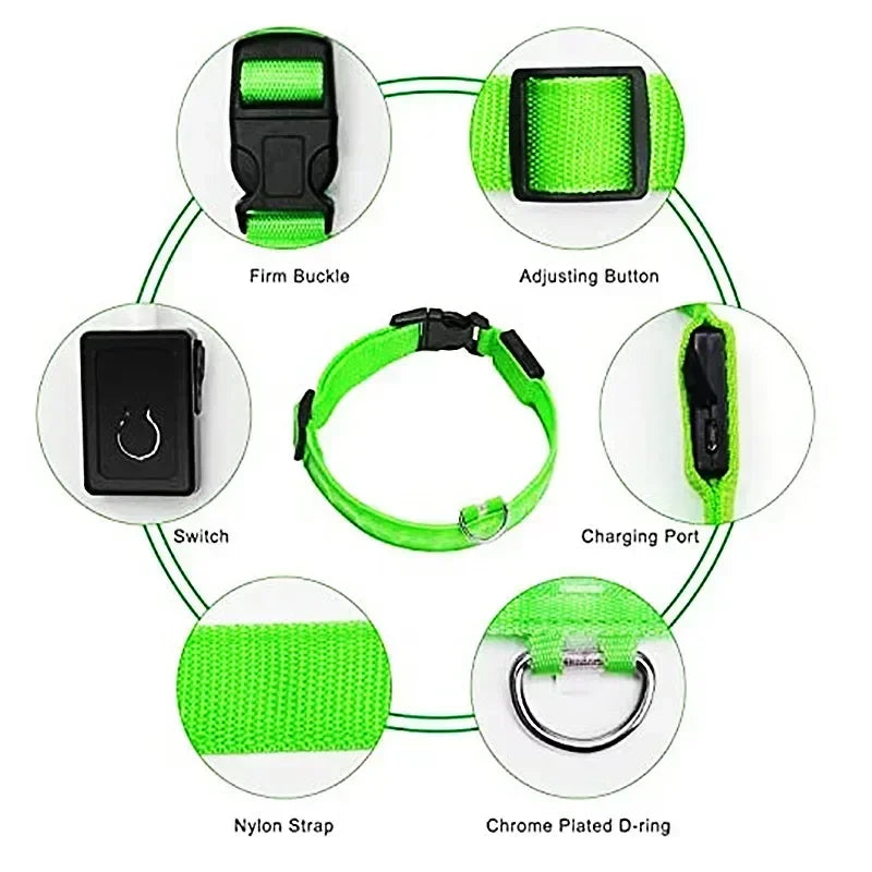 Flashing LED Night Safety Collar for Small Dogs - view 3