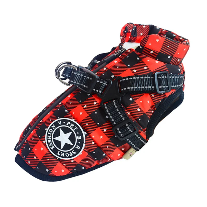 Waterproof Winter Coat with Harness for Large Dogs - view 12