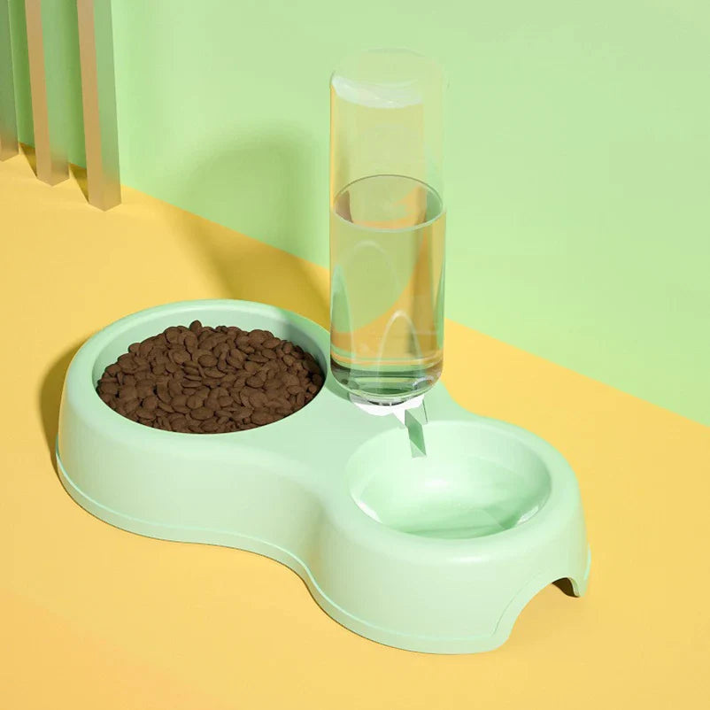 Raised Double Food Bowl with Water Dispenser for Cats and Dogs - view 2