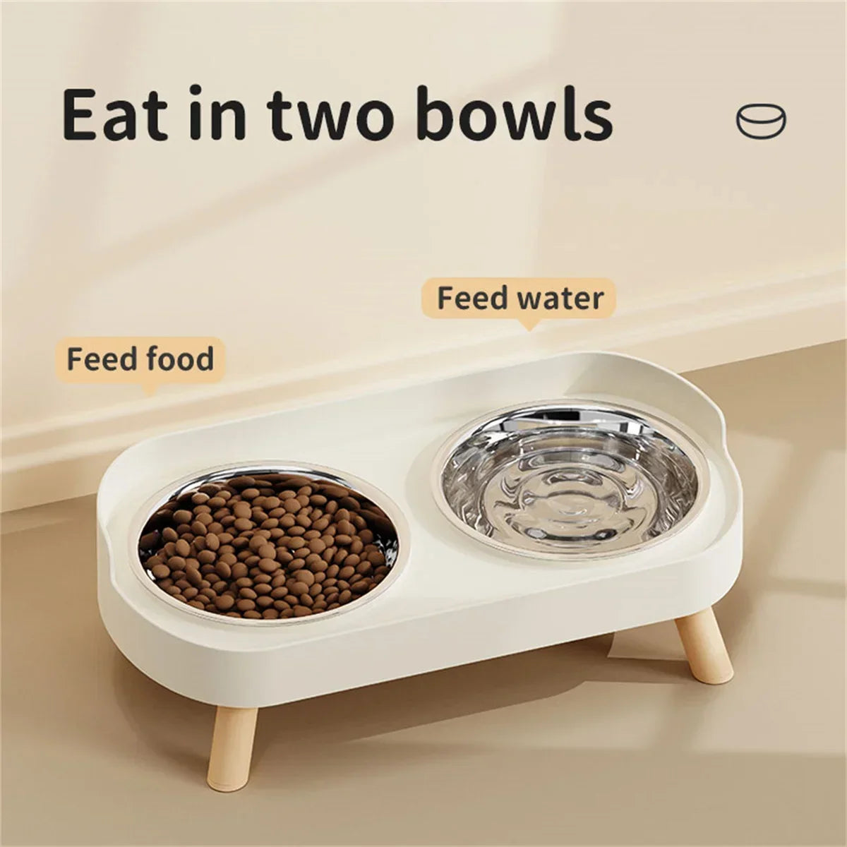 Colorful Stainless Steel Double Bowl for Dogs and Cats - view 3