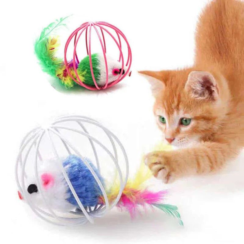 Mouse in a Cage Chase Cat Toy
