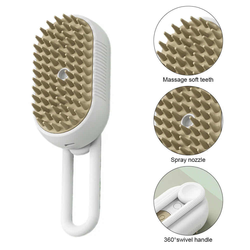 USB Rechargeable Steam Grooming Brush for Cats and Dogs - view 6