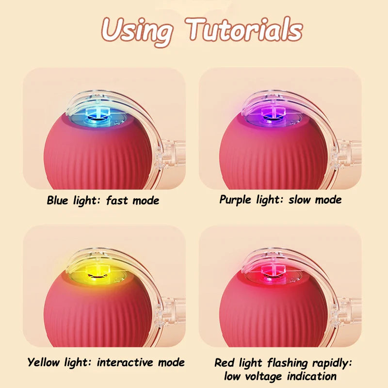 Rechargeable Rolling Ball Cat Toy with Faux Tail - view 6
