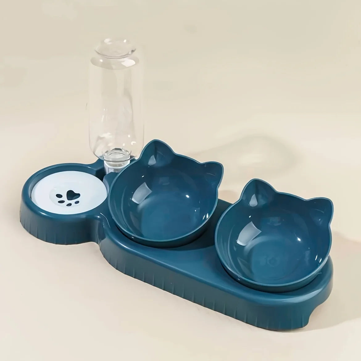 3-in-1 Tilted Pet Water and Food Bowl