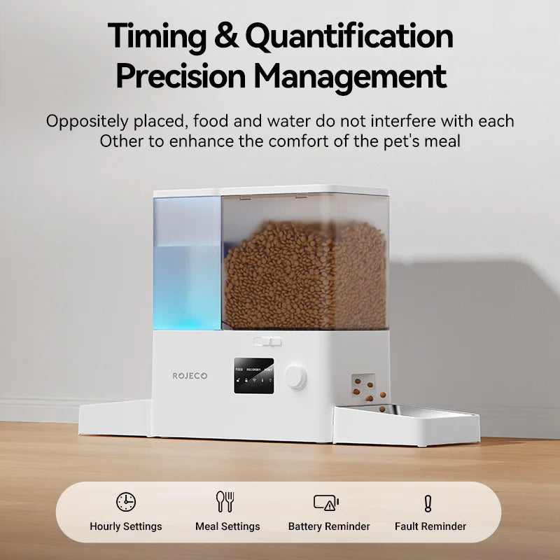 ROJECO 8.5L Wi-Fi Automatic Dog Feeder and Water Dispenser - view 4