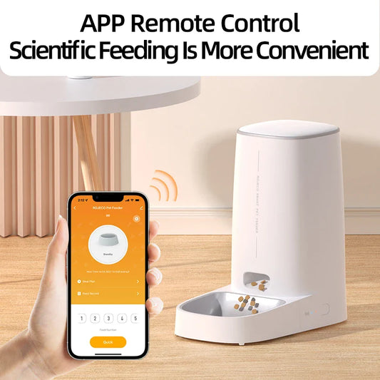 ROJECO Automatic Dog Feeder Smart Dog Food Kibble Dispenser Remote Control WiFi Button Auto Feeder for Pet Cats Feeding Supplies