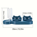 3-in-1 Tilted Pet Water and Food Bowl