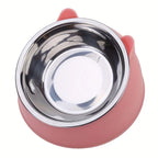 Elevated Tilted Stainless Steel Cat Bowl with Ear Stand - view 5