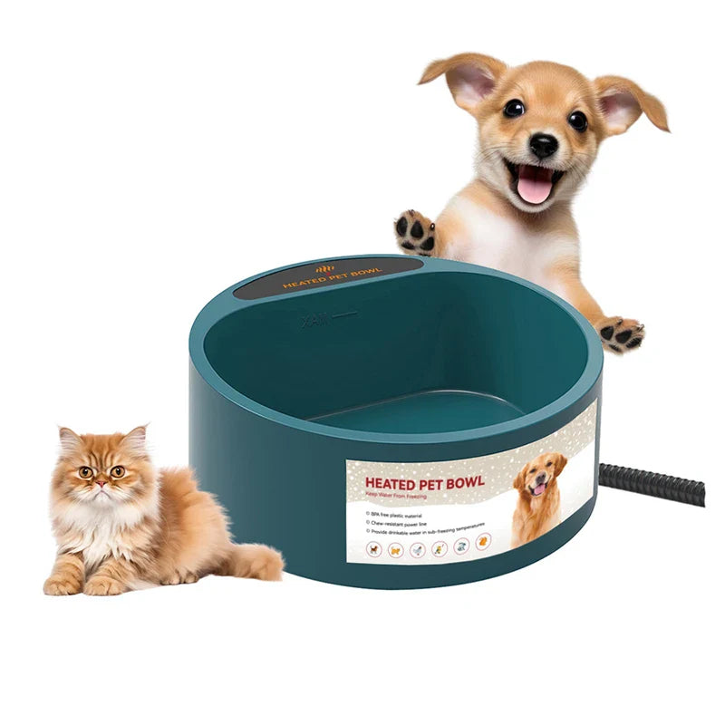 Thermostatic Heated Outdoor Dog Bowl, 2.2L