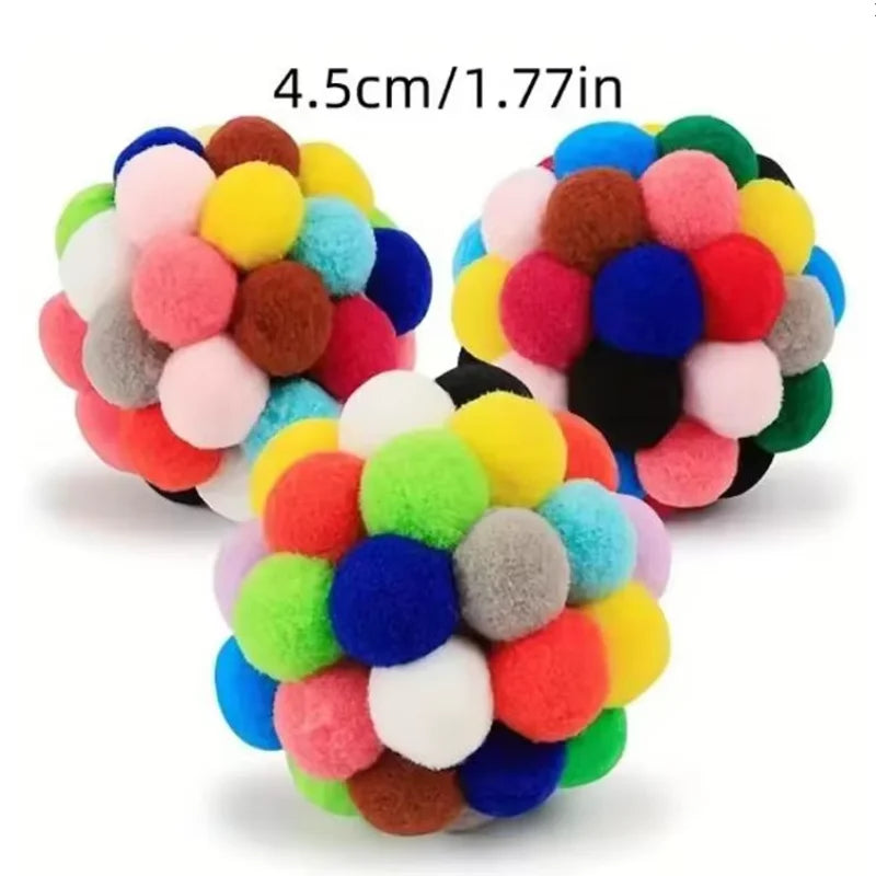 Colorful Plush Yarn Bouncy Ball Cat Toy - view 8