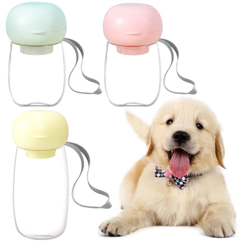 Portable Pet Travel Water Cup with Lanyard, 300-550ml