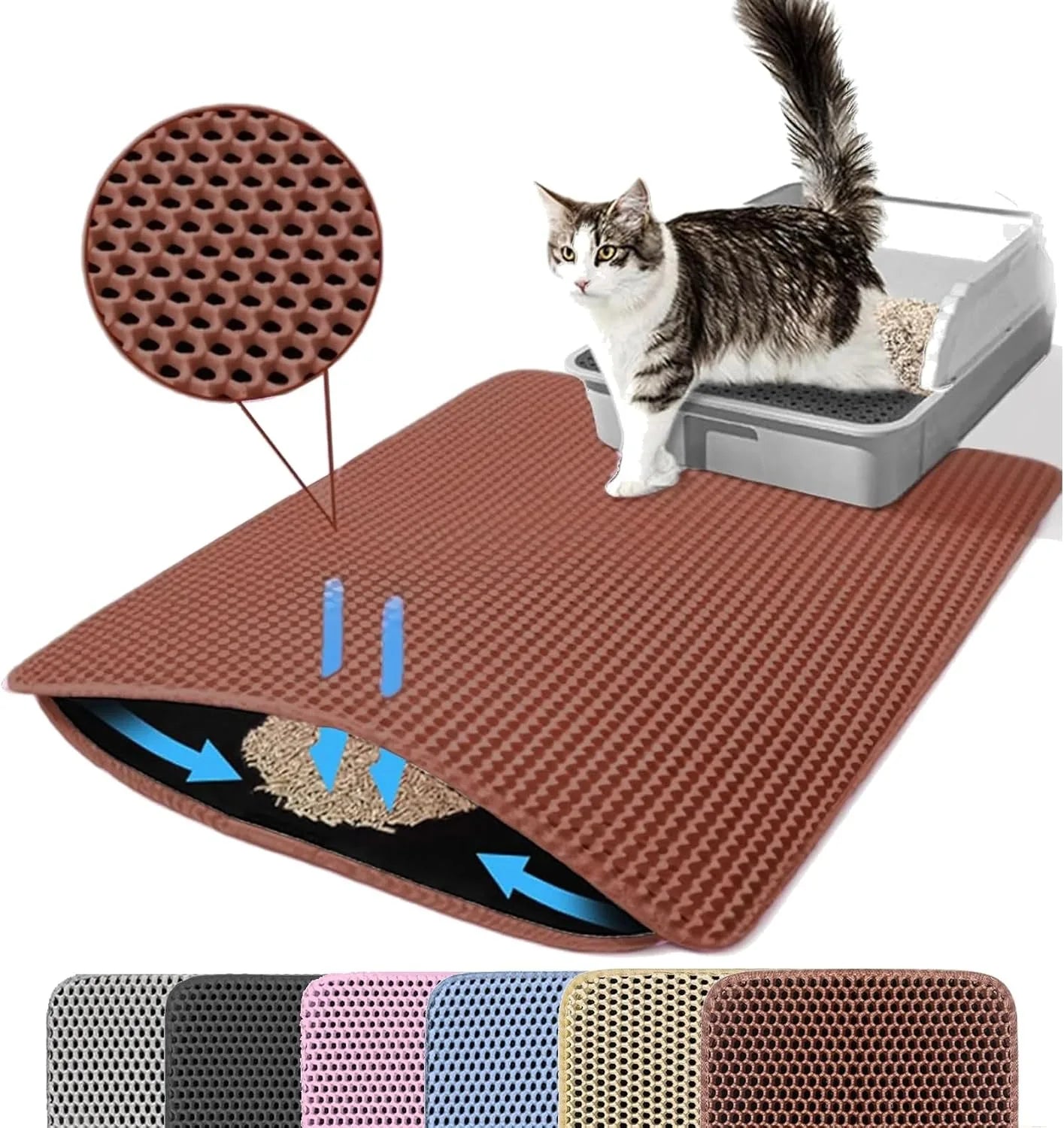 Double-Layer Waterproof Cat Litter Mat, Large