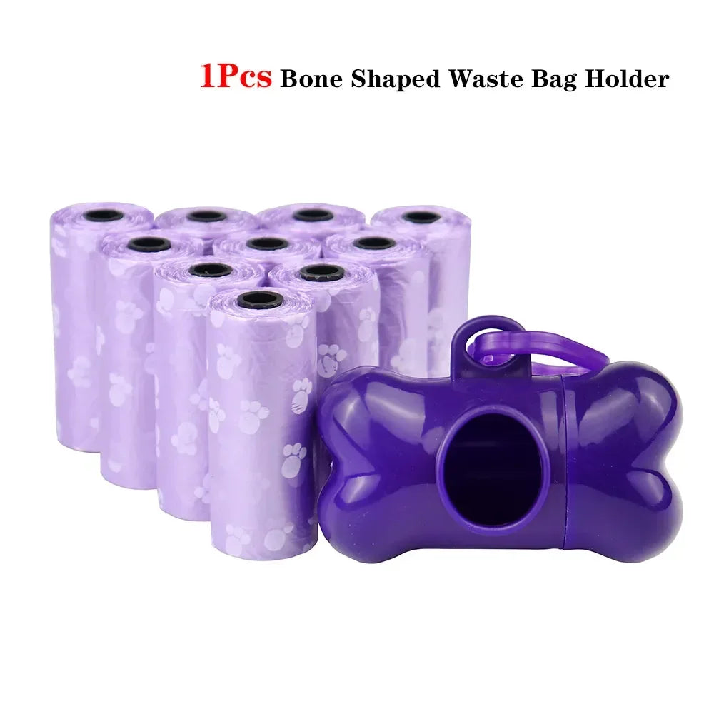 Solid Color Dog Poop Bags, Portable Rolls