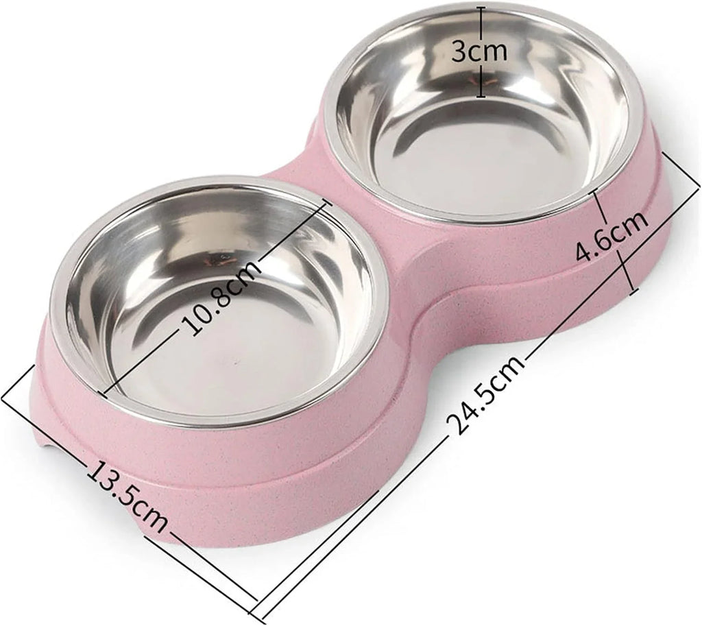 Stainless Steel Double Bowl Feeder for Dogs and Cats - view 3