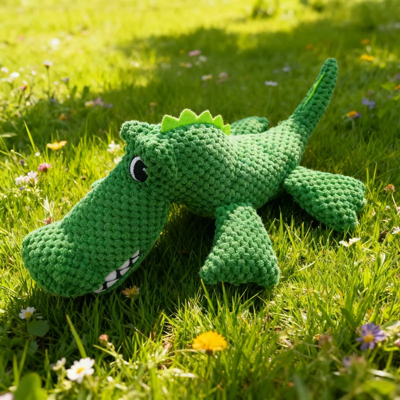 Large Squeaky Plush Crocodile Dog Toy - view 6
