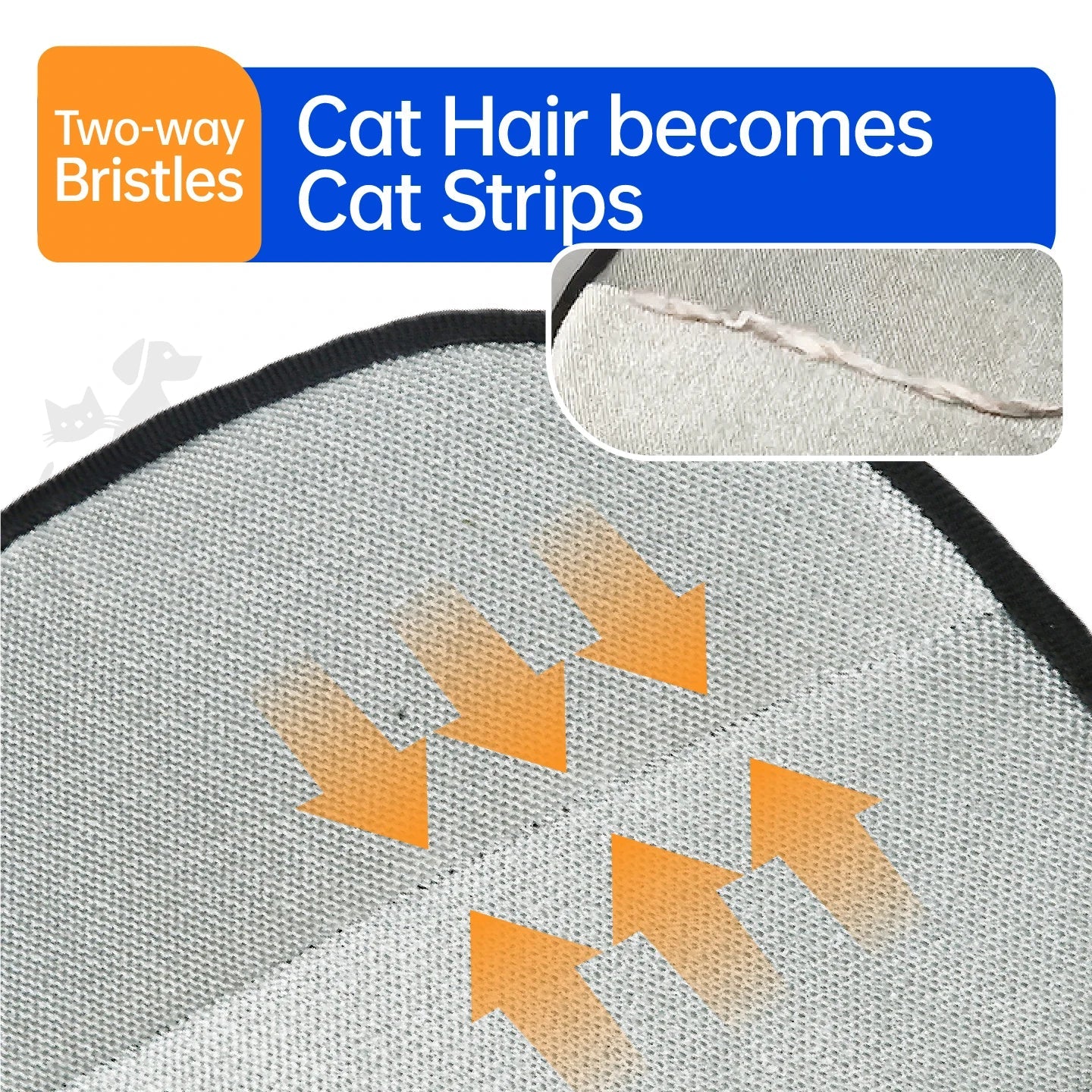 Pet Grooming Gloves Cats Hair Brush Pet Hair Removal Gloves Dual Brush Static-Free Cat Hair Cleaning Tool Hair Stripping Mitts