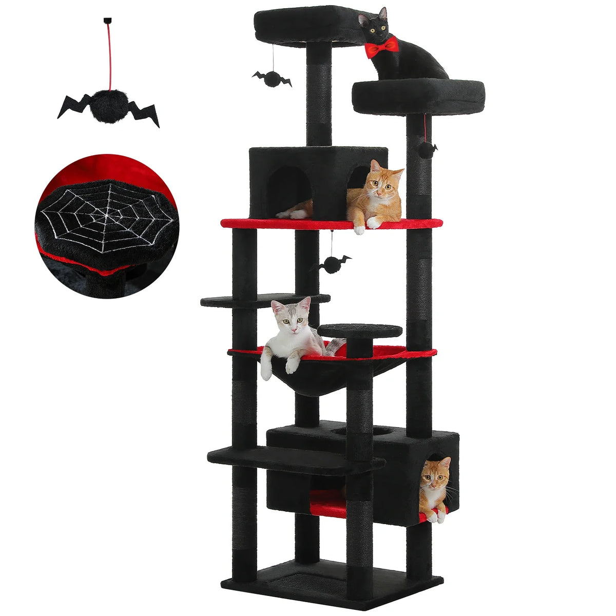 Large Cat Tree Tower with Hammock, Perches and Condos - view 8