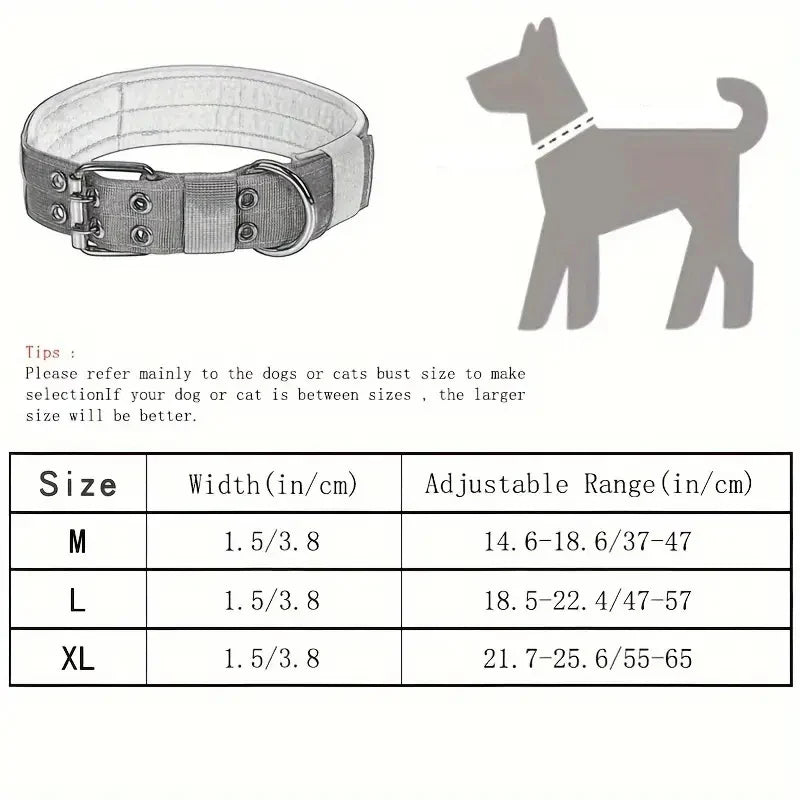 Adjustable Tactical Dog Collar for Medium and Large Dogs - view 2