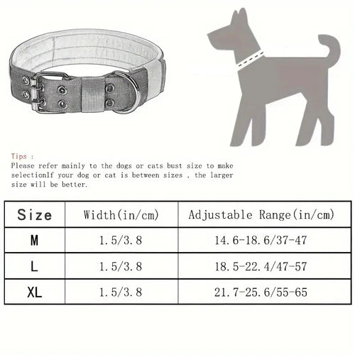 Adjustable Tactical Dog Collar for Medium and Large Dogs - view 2