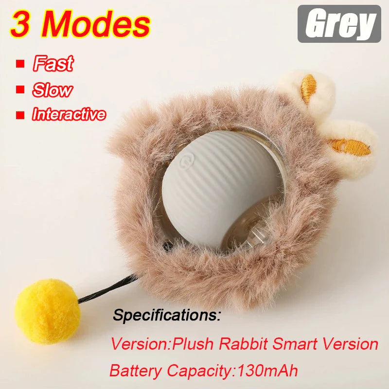 Rechargeable Rolling Ball Cat Toy with Faux Tail - view 19