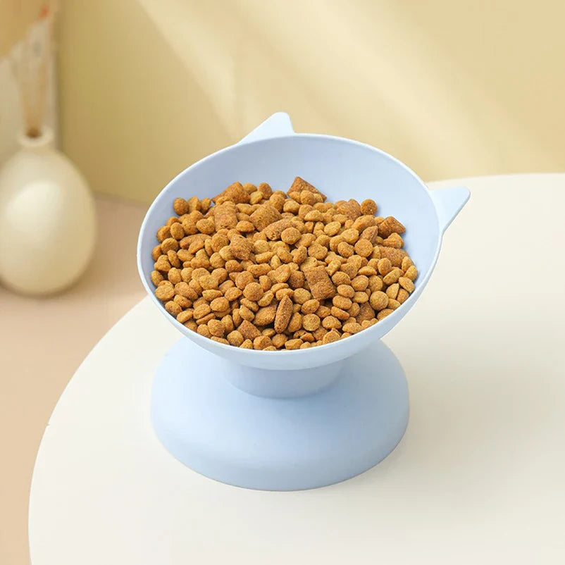 New sales of high foot bowl kitten neck guard firmly prevent upset plastic bowl candy color cat food for dog food bowl