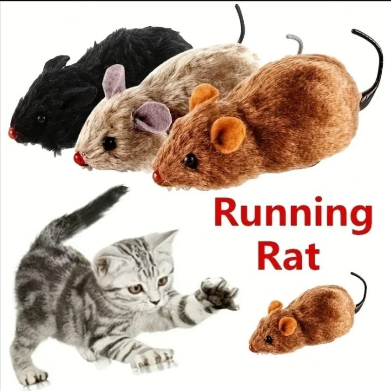 Lifelike Running Plush Mouse Toy for Cats and Dogs
