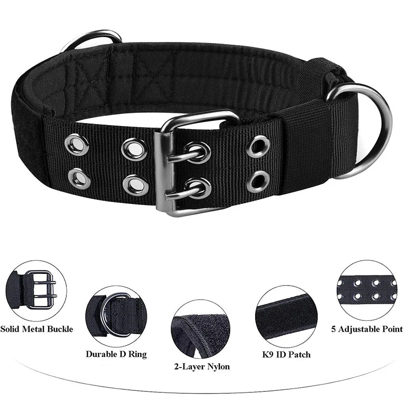 Adjustable Tactical Dog Collar for Medium and Large Dogs - view 3