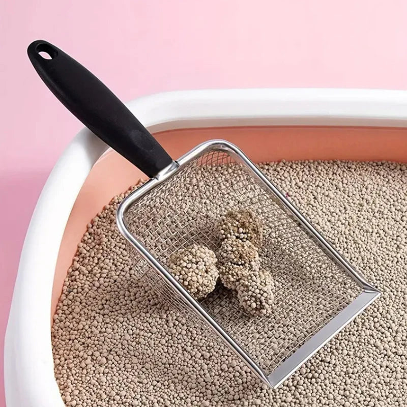 Ergonomic Stainless Steel Litter Scooper