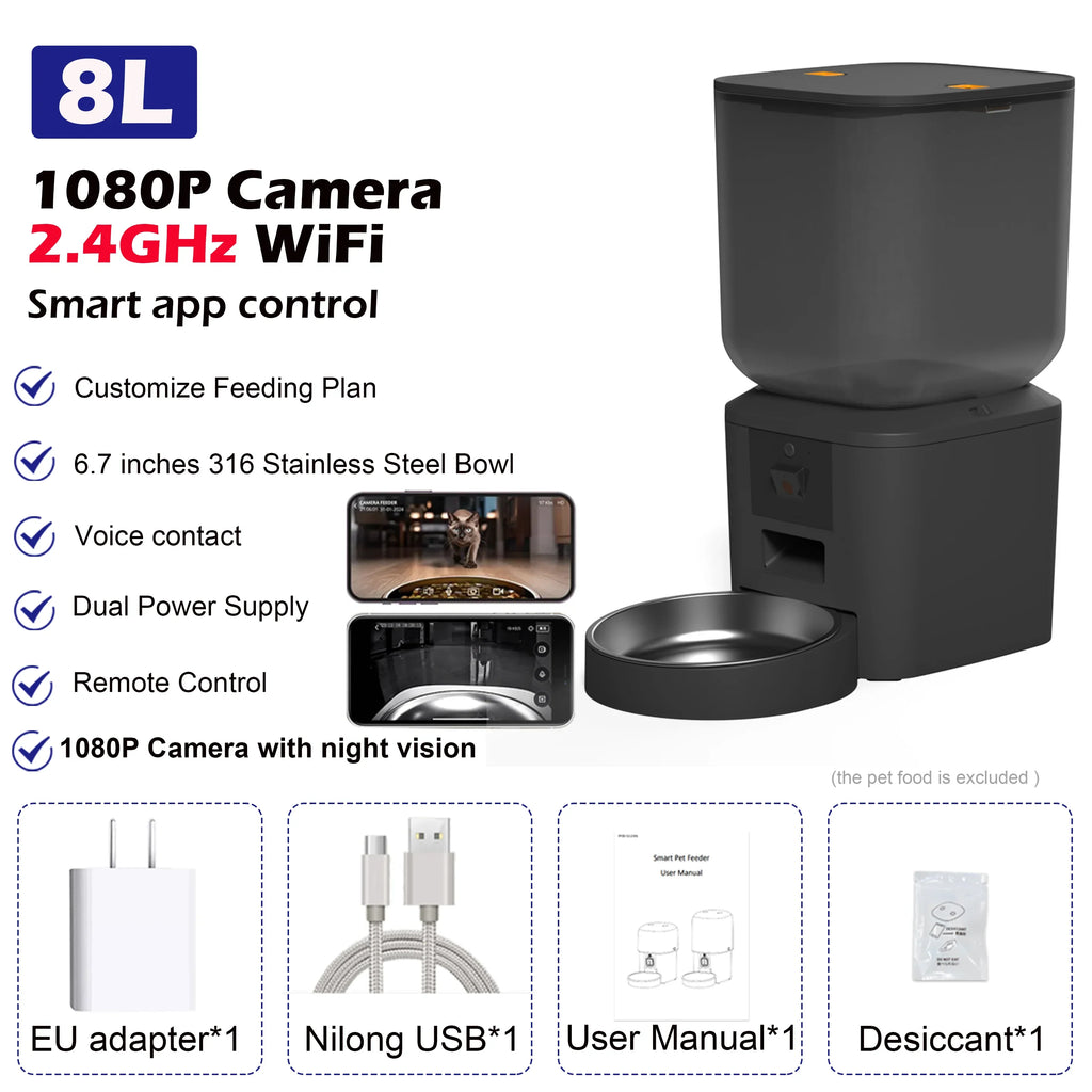8L Automatic Cat Feeder with 1080p Camera and Wi-Fi - view 7
