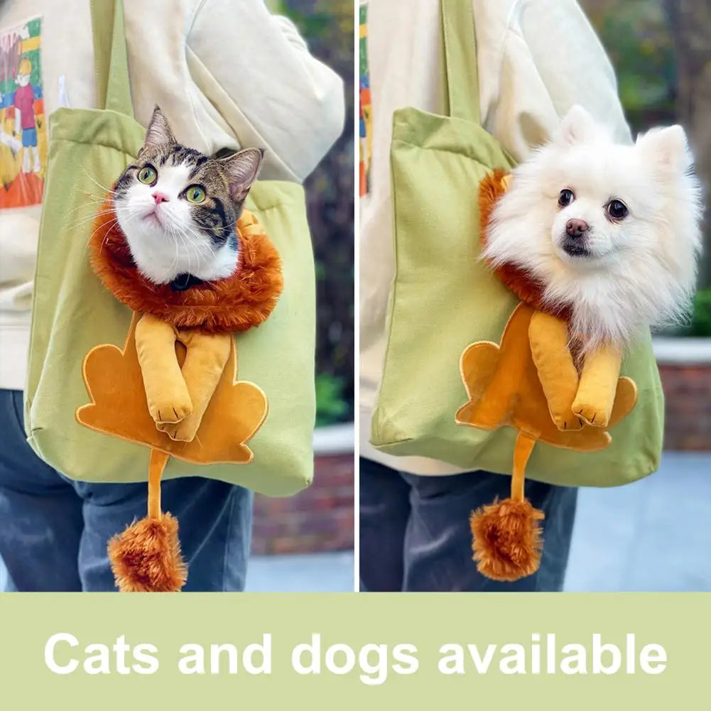 Lion Canvas Cat Carrier Shoulder Bag - view 4