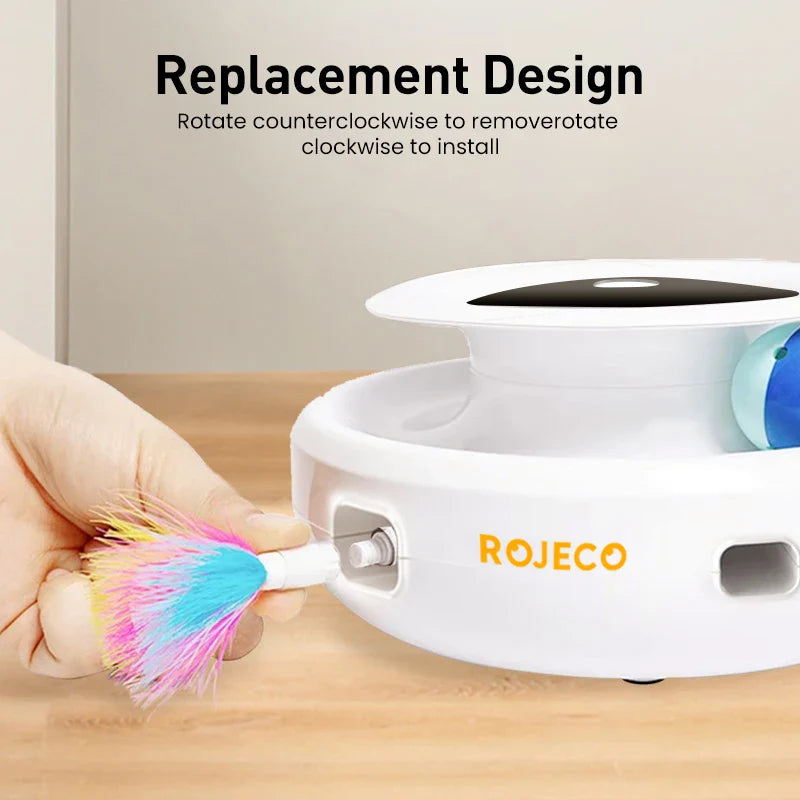 ROJECO 2-in-1 Automatic Feather Ball Cat Toy - view 4