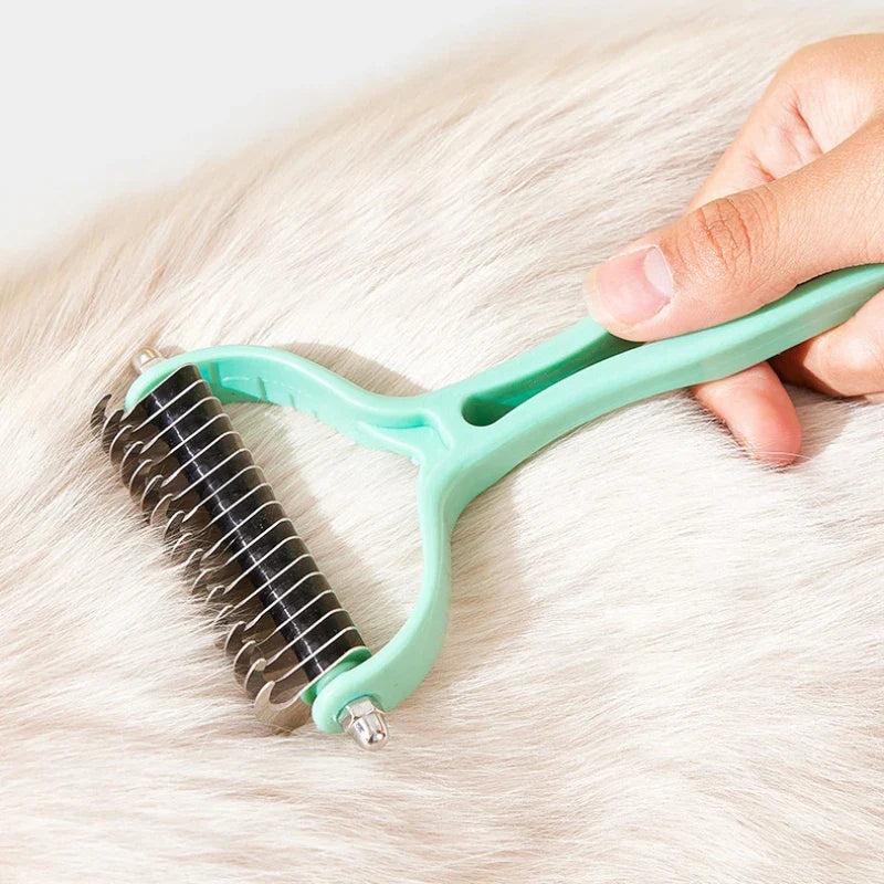 Double-Sided Dematting Grooming Brush for Cats and Dogs