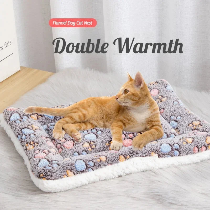 Double-Sided Plush Sleeping Mat Bed for Cats and Small Dogs - view 3