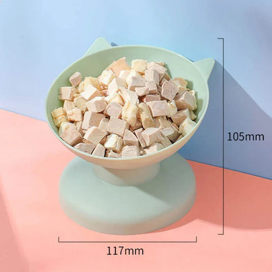 New sales of high foot bowl kitten neck guard firmly prevent upset plastic bowl candy color cat food for dog food bowl