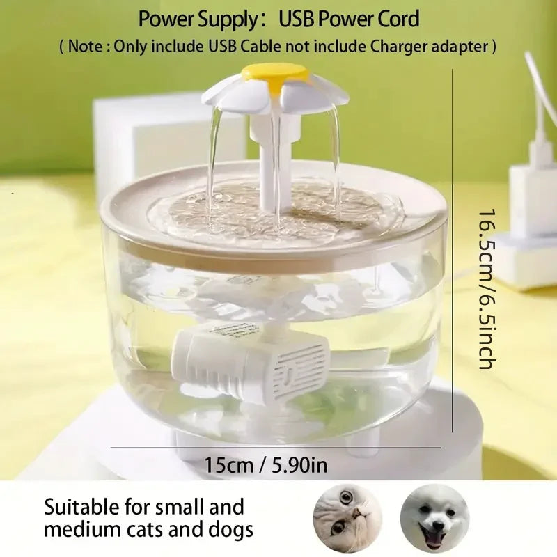 Silent USB Cat Water Fountain with Filter, 1.2L - view 5