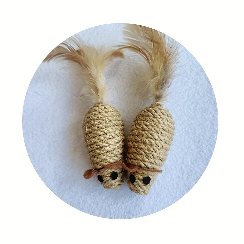 Sisal Mouse Cat Toys, 1/4 Pack - view 2