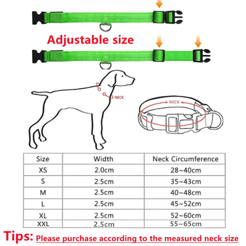 Adjustable Glowing LED Collar for Dogs and Cats - view 6