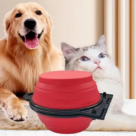 1-piece 2-in-1 Foldable Dual Bowl Feeding Bowl Portable Outdoor Travel Dog Cat Drinking Bowl Pet Supplies Outdoor Feeding Water