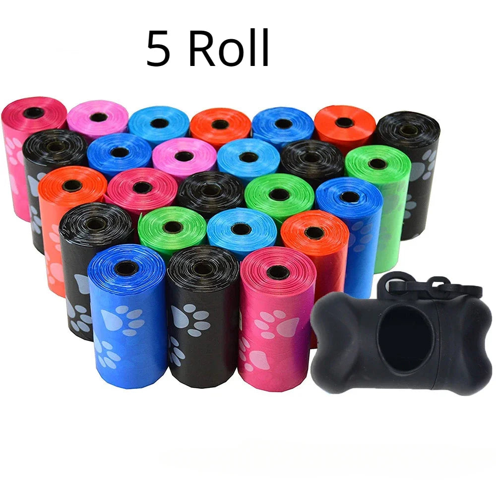 Solid Color Dog Poop Bags, Portable Rolls