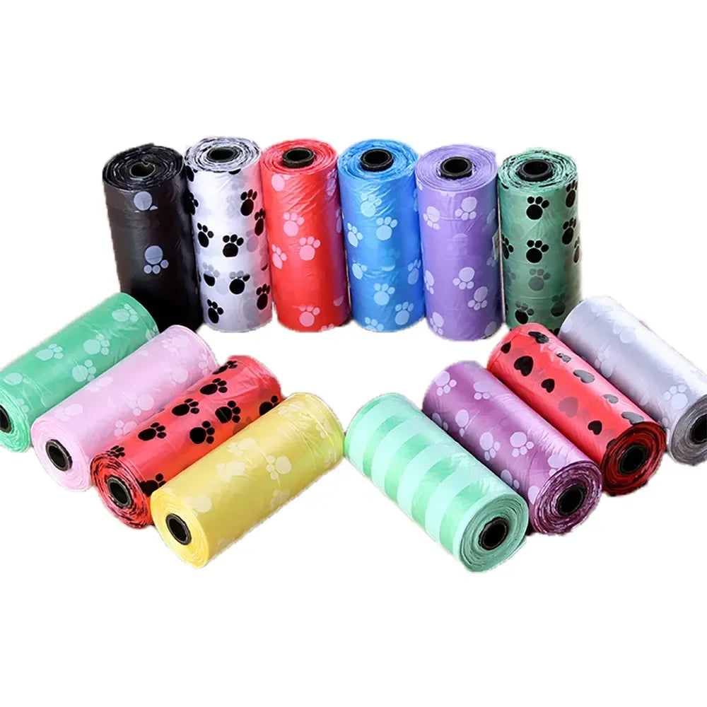 Solid Color Dog Poop Bags, Portable Rolls