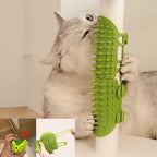 Self-Grooming Wall Corner Scratcher Brush for Cats