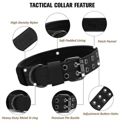 Tactical Dog Collar 1pc Durable Nylon Military Collars Outdoor For Medium Large Dogs Training Walking Working Pet Products