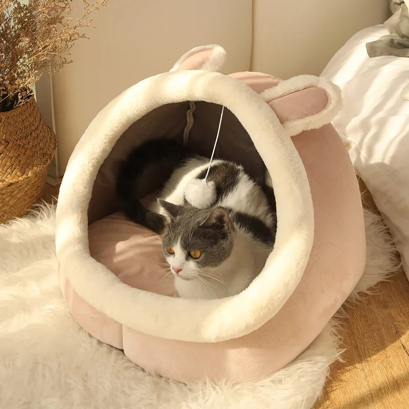 Deep Sleep Cartoon Cave Bed for Cats - view 2