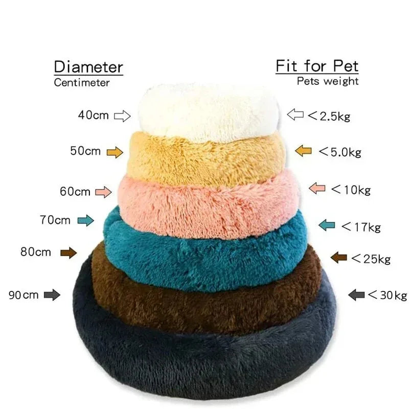 Washable Round Plush Basket Bed for Dogs and Cats - view 6