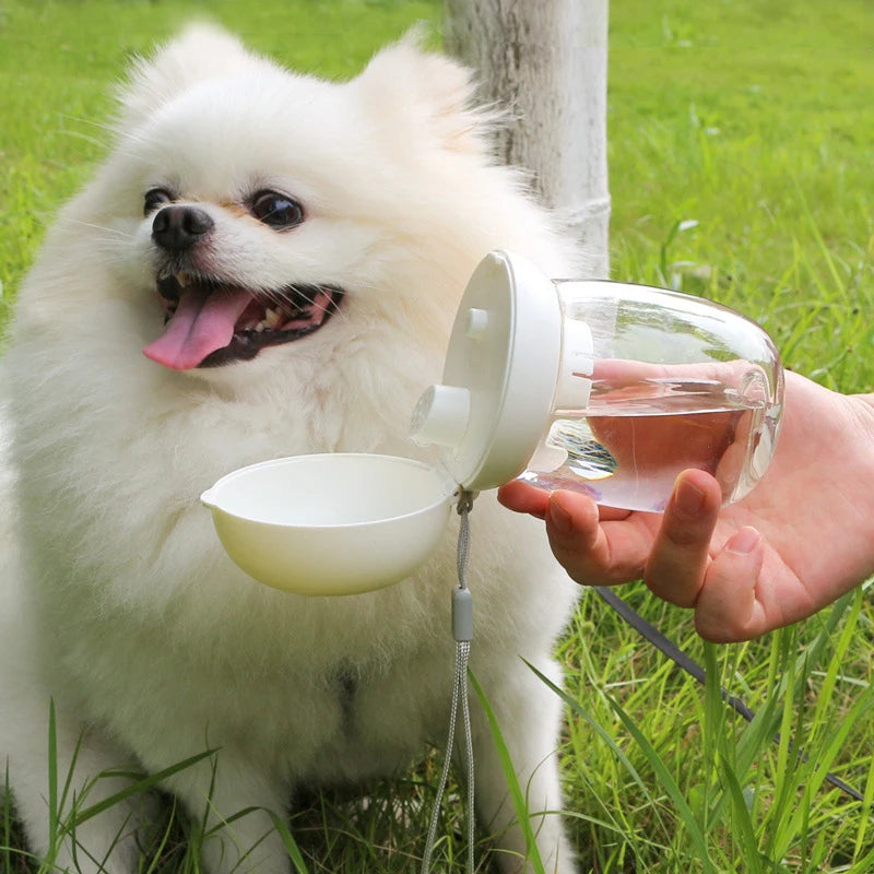 Portable Pet Travel Water Cup with Lanyard, 300-550ml