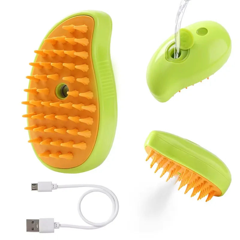 3-in-1 Steam Spray Grooming Brush for Pets