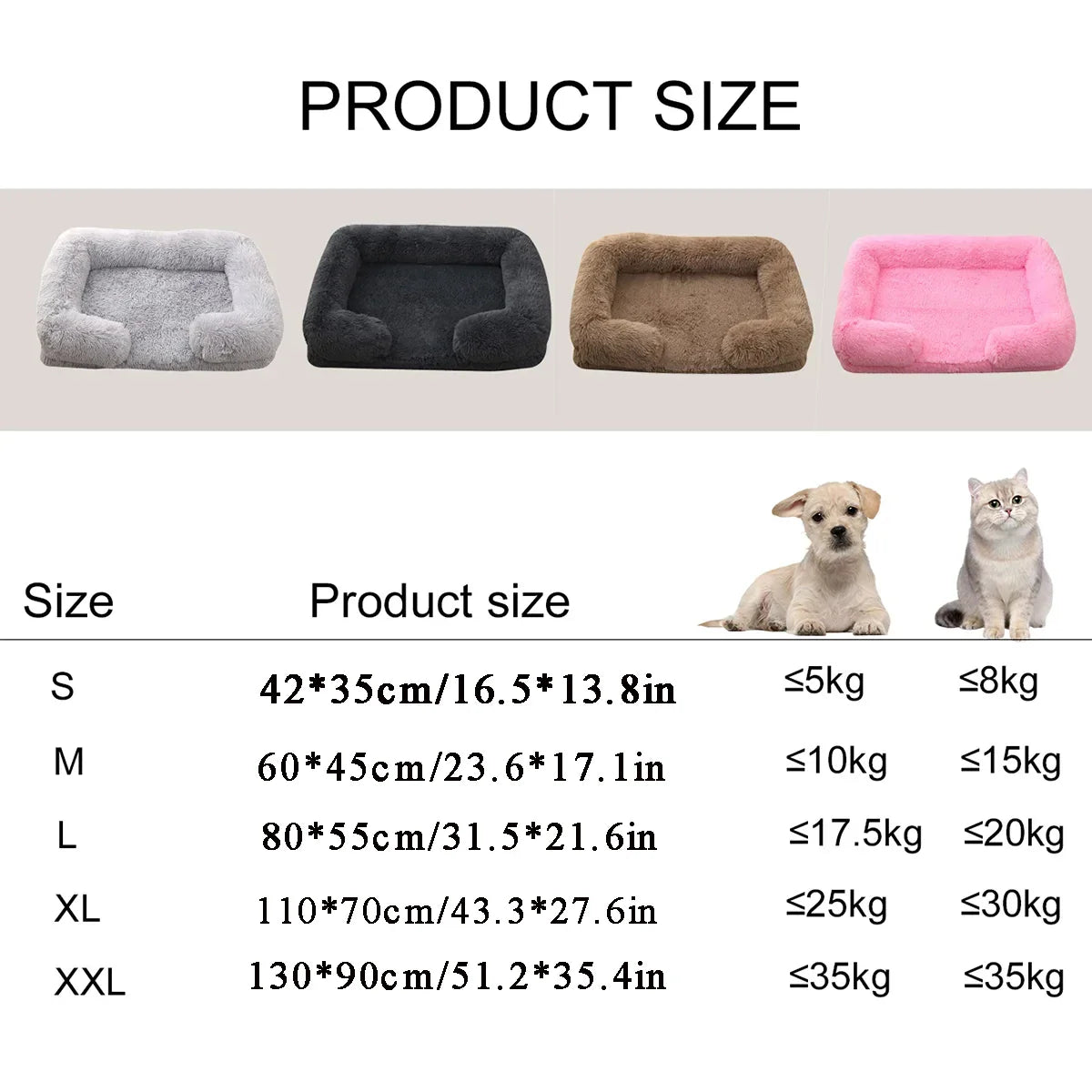 Square Plush Dog Bed with Removable Cover - view 5
