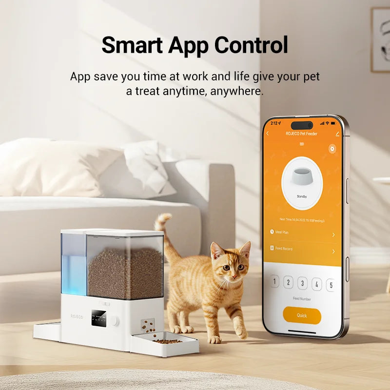 ROJECO 8.5L Wi-Fi Automatic Dog Feeder and Water Dispenser - view 3