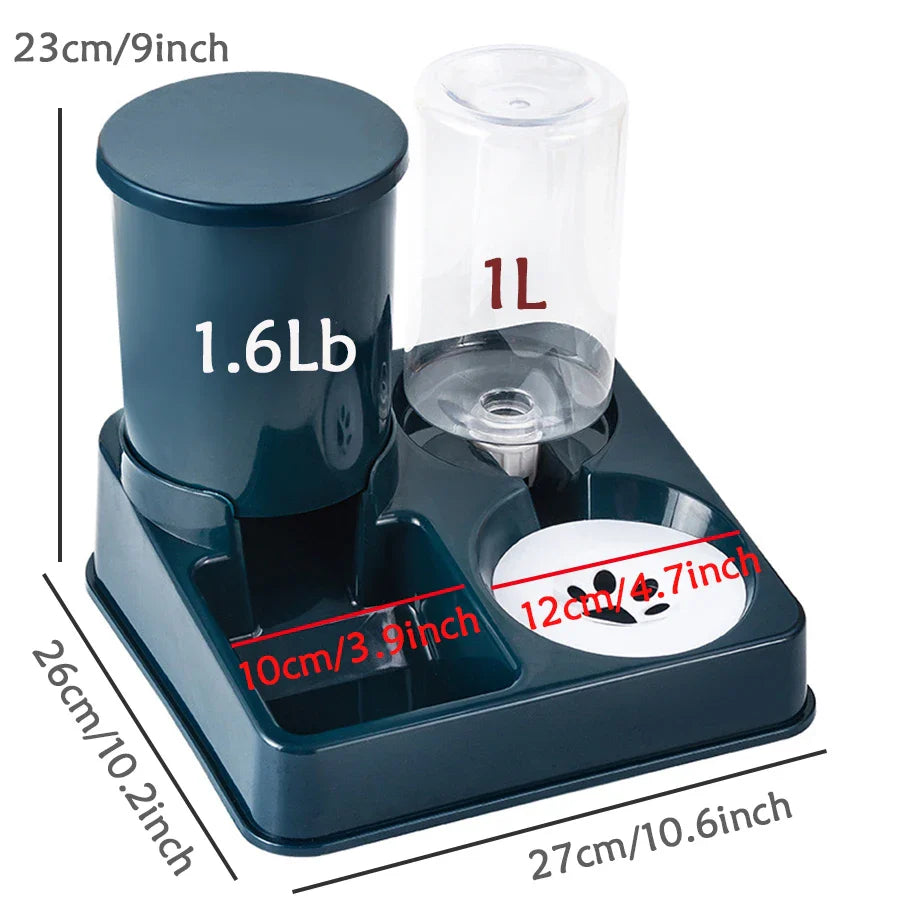 2-in-1 Tilted Gravity Food and Water Feeder for Cats - view 2