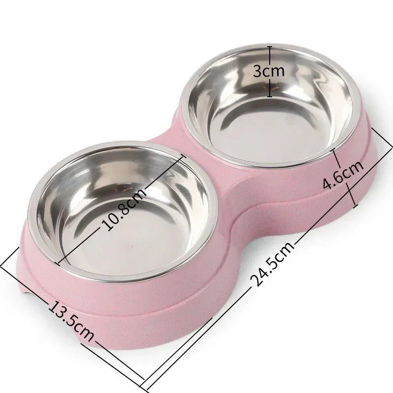 Stainless Steel Double Bowl Feeder for Dogs and Cats - view 8